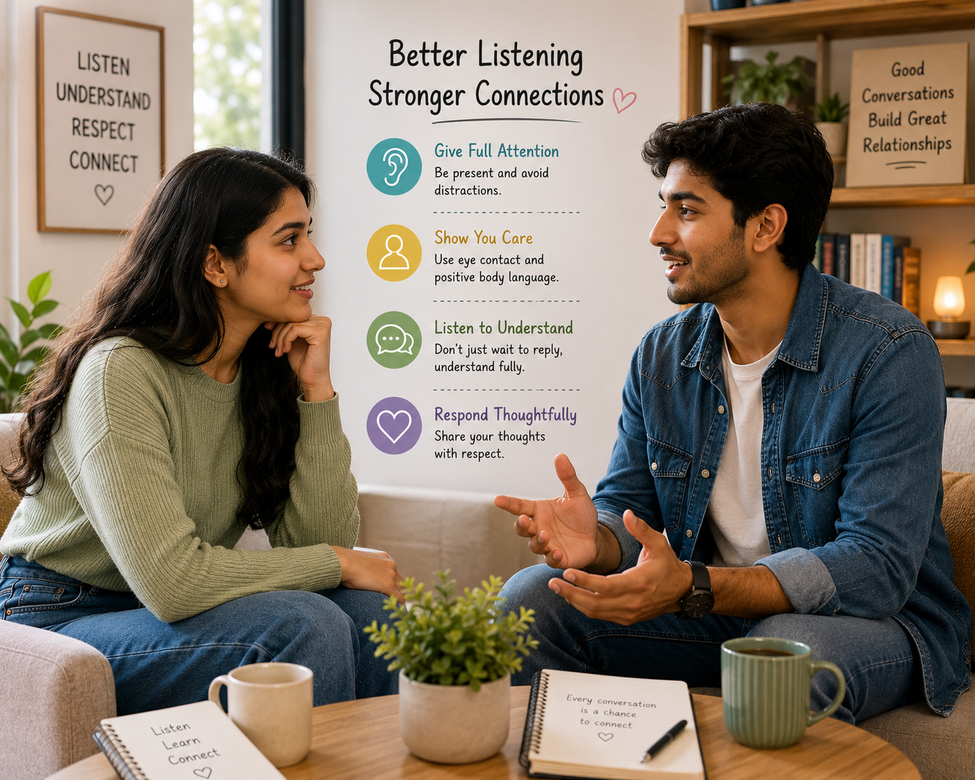 Active listening can create stronger connections by helping people feel heard, understood, and respected. 
