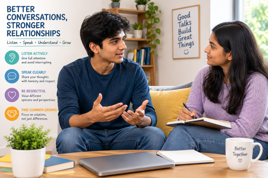 Young adults having a clear and respectful conversation 