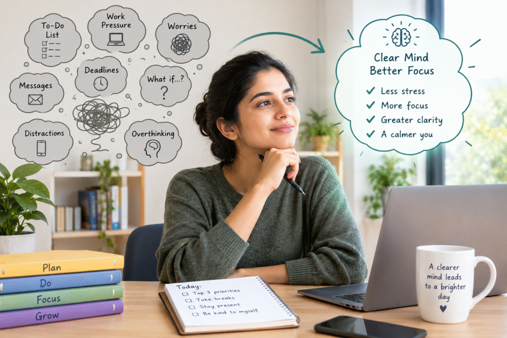 Person learning how to clear mental clutter and improve focus