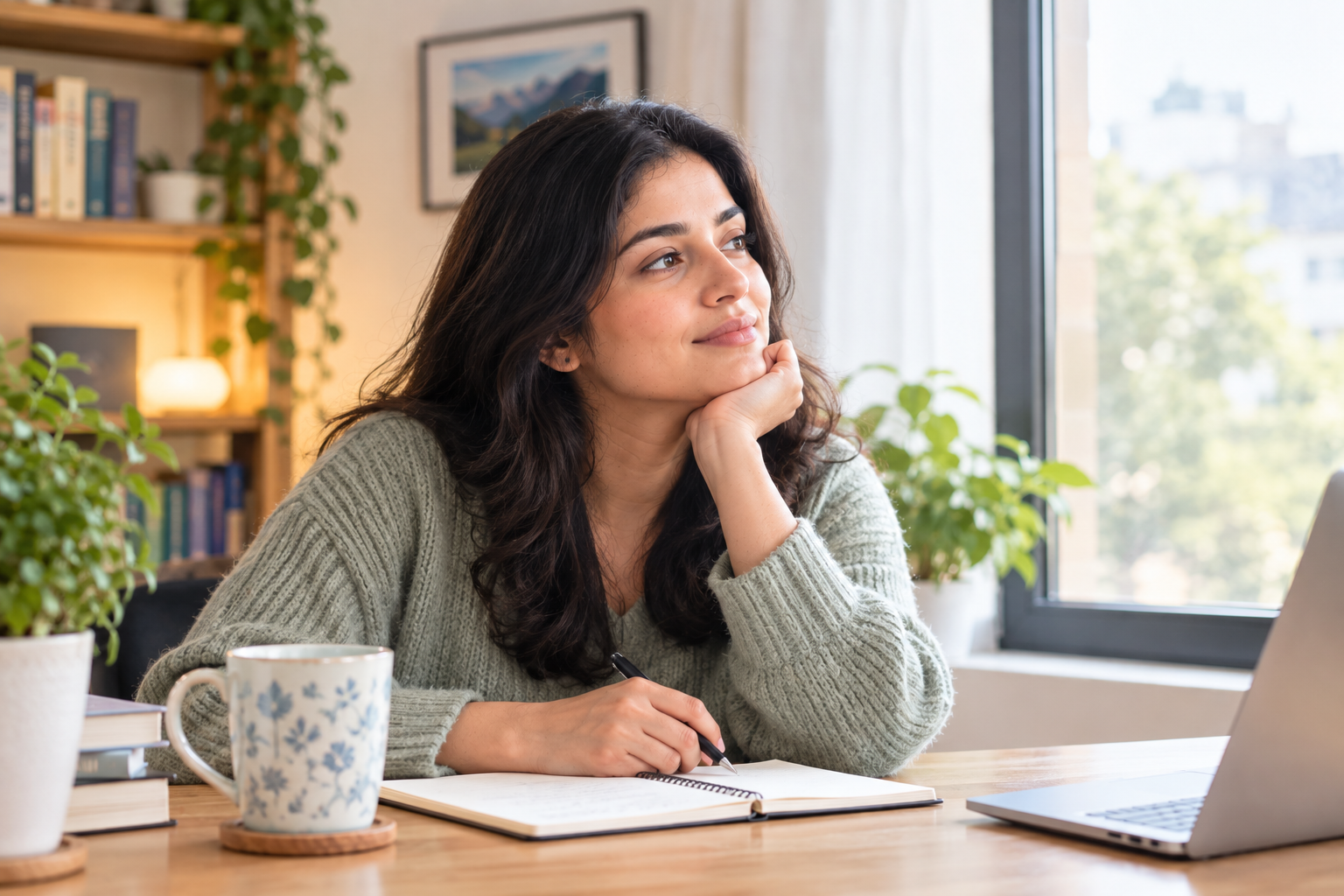 Person learning how to deal with rejection while reflecting calmly