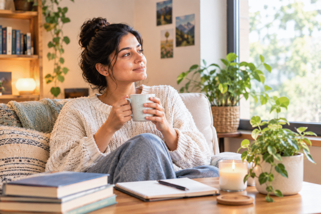 Person learning how to make time for yourself while relaxing at home